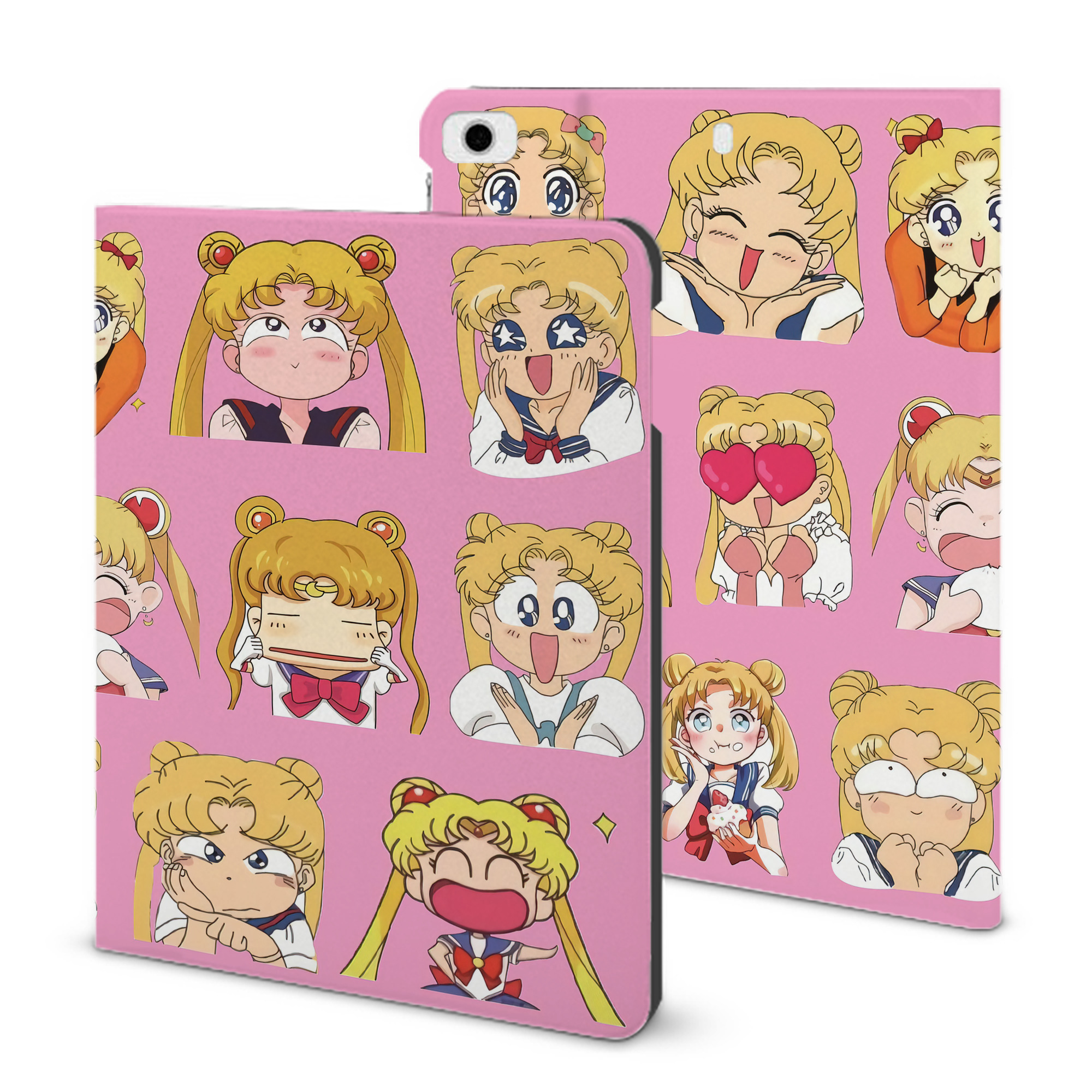 （画像用） 美少女戦士セーラームーン Sailor Moon IPad ケース ブック型 PUレザー TPU 耐衝撃 軽量 薄型 ペン収納なし 全面保護 IPad 各モデル対応